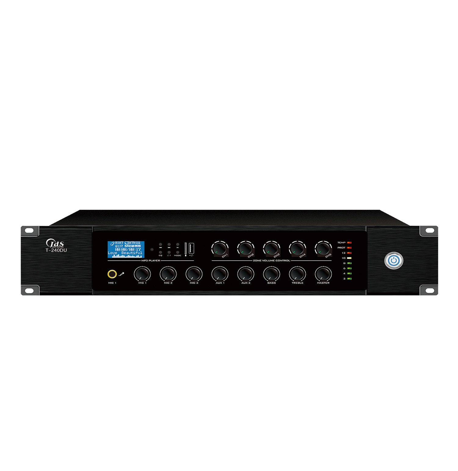 T-240DU    多音源五分區獨立音量控制合并式廣播功放 240W